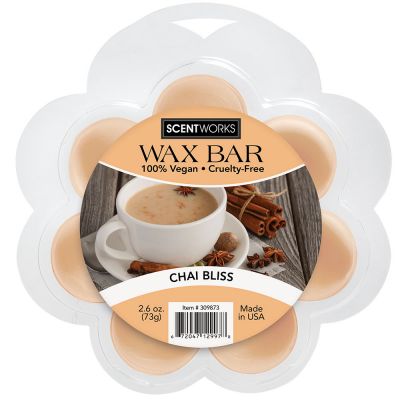 Scentworks Chai Bliss Wax Bar, Non-Smoking, Wickless Candle Tart Warmer Wax, 100% Vegan and Cruelty-Free, 2.6 Ounce Bar