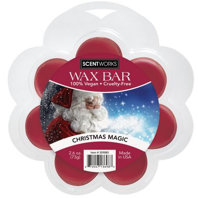Scentworks Christmas Magic Wax Bar, Wickless Candle Tart Warmer Wax, 100% Vegan and Cruelty-Free, 2.6 Ounce Bar