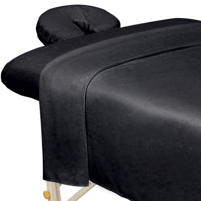 Premium Microfiber 3-Piece Massage Sheet Set, Black