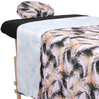 ForPro Premium Designer Microfiber 3-Piece Massage Sheet Set, Black Whisp with Black Fitted Sheet