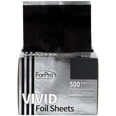 VIVID Black Embossed Foil Sheets 5" x 10.75" Pop-Up Dispenser 500 sheets