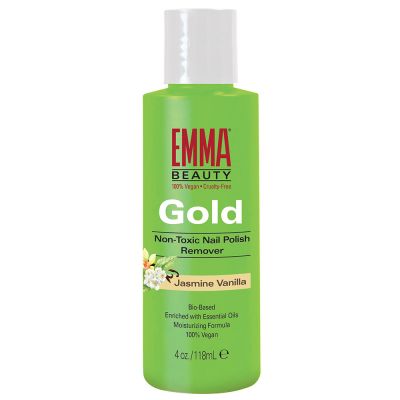 EMMA BEAUTY Gold Non-Toxic Nail Polish Remover, Vitamin-Enriched and Soy-Based, 100% Vegan and Cruelty-Free, 4 Ounces 
