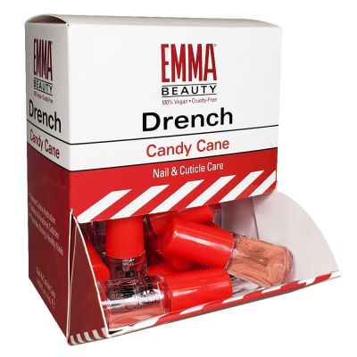 EMMA Beauty Drench Candy Cane Cuticle Oil Mini, 12+ Free Treatment, .135 Ounces, 40-Count