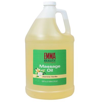 EMMA Beauty Jasmine Vanilla Massage Oil, Helps Release Tension, Offers Smooth Glide and Quick Absorption, No Greasy Residue, 1-Gallon 