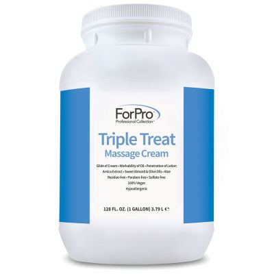 Triple Treat Massage Cream, Fragrance-Free, Hypoallergenic, 100% Vegan, Moisturizing, Non-Staining, 1-Gallon 