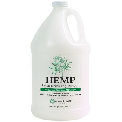 Ginger Lily Farms Botanicals HEMP Herbal Moisturizing Shampoo, Nourishing, 100% Pure, Natural Hemp Seed Oil, 1-Gallon 