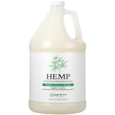 Ginger Lily Farms Botanicals HEMP Herbal Nourishing Body Wash, Hydrating, 100% Pure, Natural Hemp Seed Oil, 1-Gallon