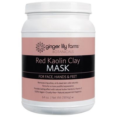 Ginger Lily Farms Botanicals Red Kaolin Clay Mask 64 oz. white jar 