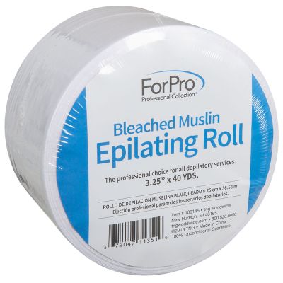 ForPro Bleached Muslin Epilating Roll 3.25” x 40 yds.