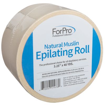 ForPro ForPro Natural Muslin Epilating Roll, Tear-Resistant, for Hair Removal, 3.25” W x 40 Yds.