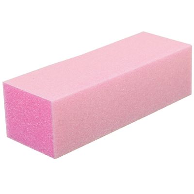 ForPro Pink Pedicure Block, 100/180 Grit, Three-Sided Pedicure Nail Buffer, 3.5” L x 1” W x 1.25” H, 500-Count 