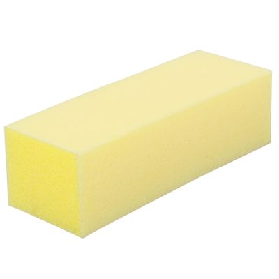 ForPro Yellow Pedicure Block, 220/220 Grit, Three-Sided Pedicure Nail Buffer, 3.5” L x 1” W x 1.25” H, 500-Count 