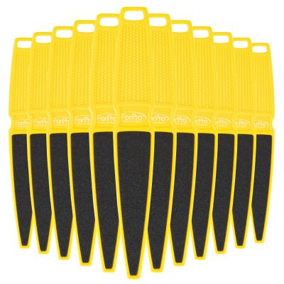 ForPro Pedicure Paddle Foot File, 120/180 Grit, Sunshine Yellow, Front