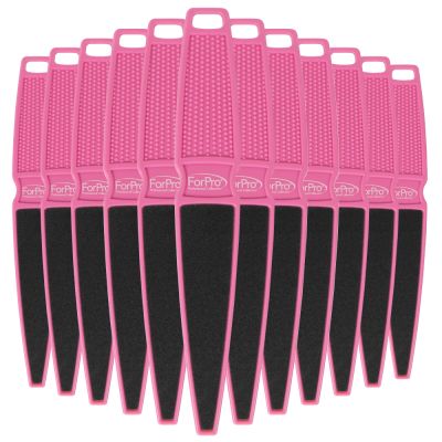 ForPro Pedicure Paddle Foot File 120/180 Grit Cotton Candy Pink 12-Pack 