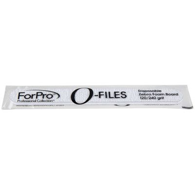 ForPro O-Files Foam Board, 120/240 Grit, Zebra, Double-Sided Manicure Nail File