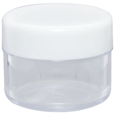 ForPro Clear Plastic Jar with White Lid .60 Ounces 24-Count  