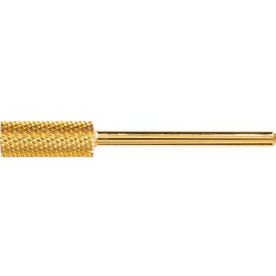 ForPro Expert Carbide Tungsten Barrel Gold Bit, Medium Grit, No Dust Build-Up or Clogging, Electric Nail File Drill Bit for Acrylics and Gel Polish, 3/32” Shank, 1 ½” L