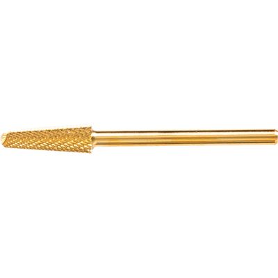 ForPro Expert Carbide Tungsten Cone Gold Bit, Fine Grit, No Dust Build-Up or Clogging, Electric Nail File Drill Bit for Ultra-Smooth Cutting Action, 3/32” Shank, 1 ½” L