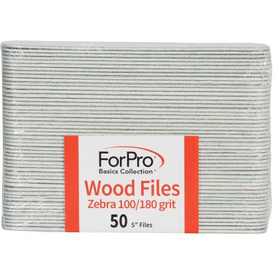 ForPro Basics Collection Zebra Wood File 100/180g 50-ct. 50 packs to case. 2500 total pieces.