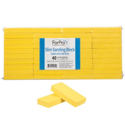 ForPro Slim Sanding Block, Gold, 100/180g, 40ct. 