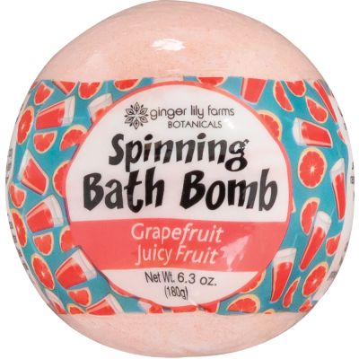 Ginger Lily Farms Botanicals Spinning Bath Bombs Grapefruit Juicy Fruit 6-Count