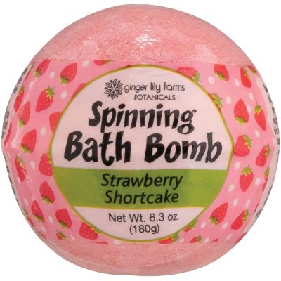 Ginger Lily Farms Botanicals Spinning Bath Bombs Strawberry Shortcake 6-Count