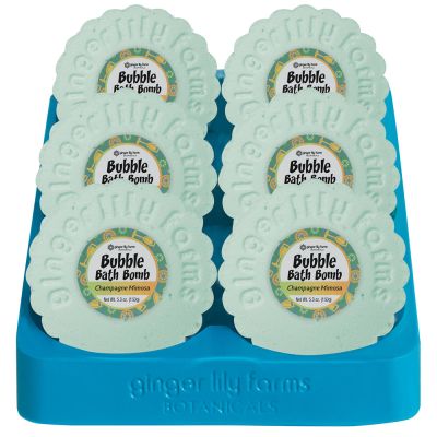Ginger Lily Farms Botanicals Bubble Bath Bombs Champagne Mimosa, for Bubble and Spa Bath, 5.3 Ounces, 6-Count
