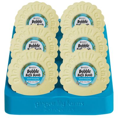 Ginger Lily Farms Botanicals Bubble Bath Bombs Island Tranquility, for Bubble and Spa Bath, 5.3 Ounces, 6-Count
