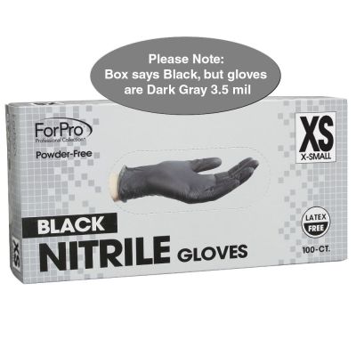 ForPro Black Nitrile Gloves