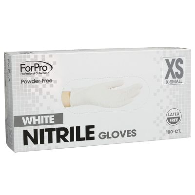 ForPro White Powder-Free Nitrile Gloves 4 mil. X-Small 100-Count