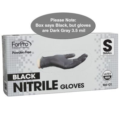 ForPro Black Nitrile Gloves