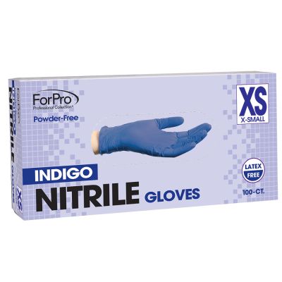 ForPro Indigo Powder-Free Nitrile Gloves XS 100-ct.