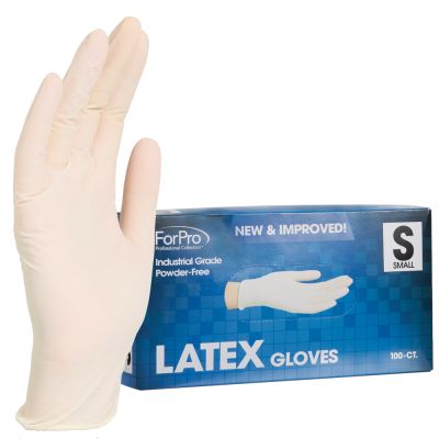 ForPro Powder-Free Latex Gloves Small 100-Count