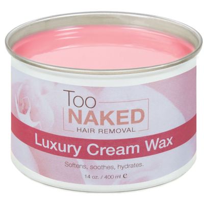 Too Naked Luxury Cream Wax, for Coarse, Thick and Curly Hair Removal, Non-Transparent Formula Softens, Smooths and Hydrates, Fragrance-Free, 14 Ounces