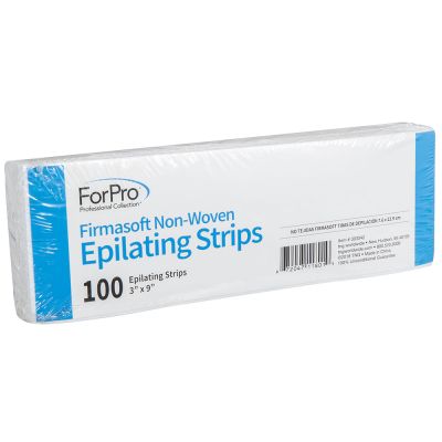 ForPro Firmasoft Non-Woven Epilating Strips, Extra Thick, Tear-Resistant for Hair Removal, 3” W x 9” L , 100-Count