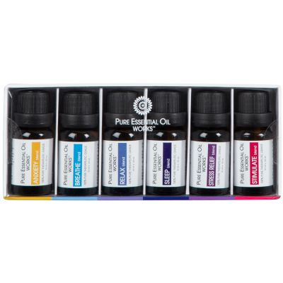 Pure Essential Oil Works Top 6 Aromatherapy Blend Oil Kit