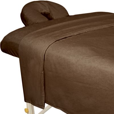 Premium Flannel 3-Piece Massage Sheet Set Chocolate 