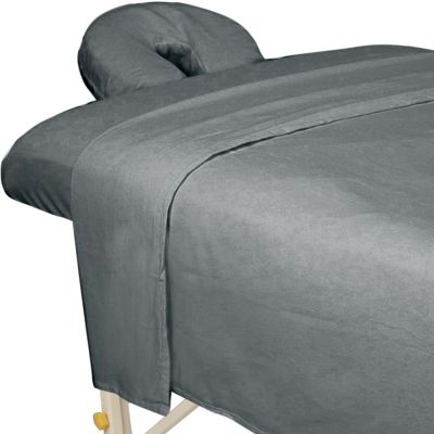 ForPro Premium Flannel 3-Piece Massage Sheet Set Cool Grey