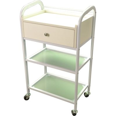 Triple Shelf Cart with Drawer