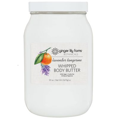 Ginger Lily Farms Botanicals Lavender Tangerine Whipped Body Butter, Deeply Hydrating,  Non-Greasy, Residue-Free, 59 Ounces