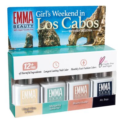 EMMA Beauty Girl's Weekend in Los Cabos Collection Gel Polish 4 Pack, Batch 0920