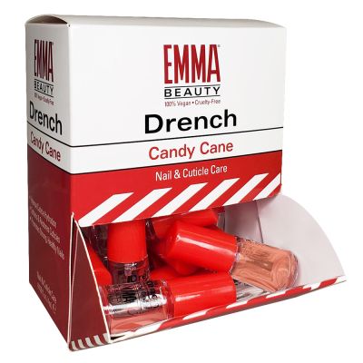 EMMA Beauty Drench Candy Cane Cuticle Oil Mini, 12+ Free Treatment, .135 Ounces, 40-Count