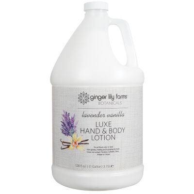 Ginger Lily Farms Botanicals Luxe Hand & Body Lotion, Lavender Vanilla, Shea Butter, Cocoa Butter, and Aloe Infused Moisturizing Lotion, 100% Vegan and Hypoallergenic, 1-Gallon 