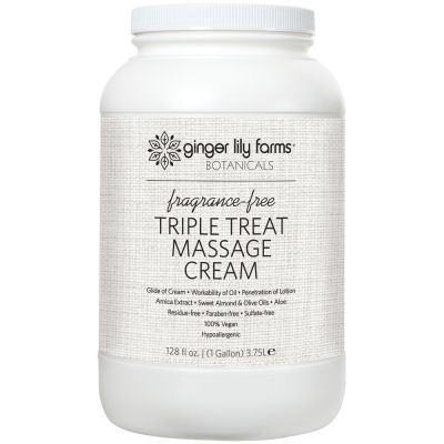 Ginger Lily Farms Botanicals Fragrance-Free Triple Treat Massage Cream Gallon