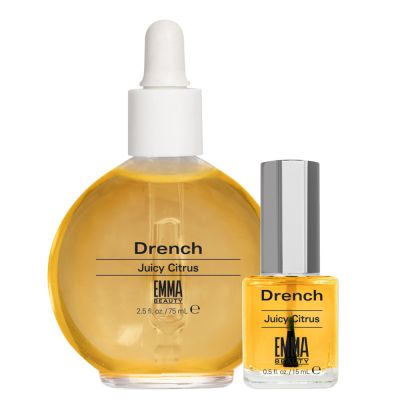 Drench Juicy Citrus, Cuticle Oil, 12+ Free Treatment, Vegan, 2.5 Ounce and .5 ounce