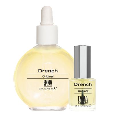 Drench, Cuticle Oil, 12+ Free Treatment, Vegan, 2.5 Ounce and .5 ounce